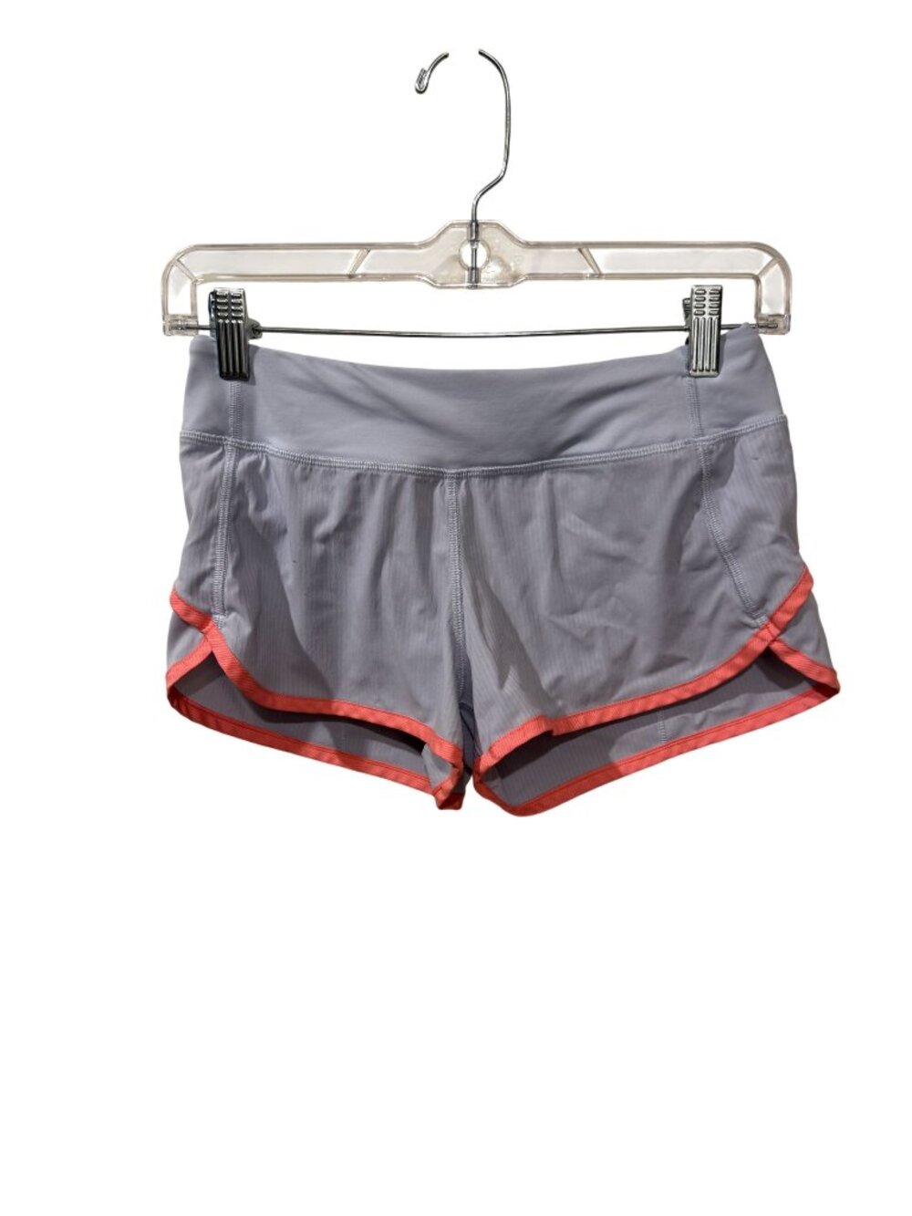 Lululemon Ivivva Gray & Coral Athletic Shorts With Back Zip Pocket Youth Size 12